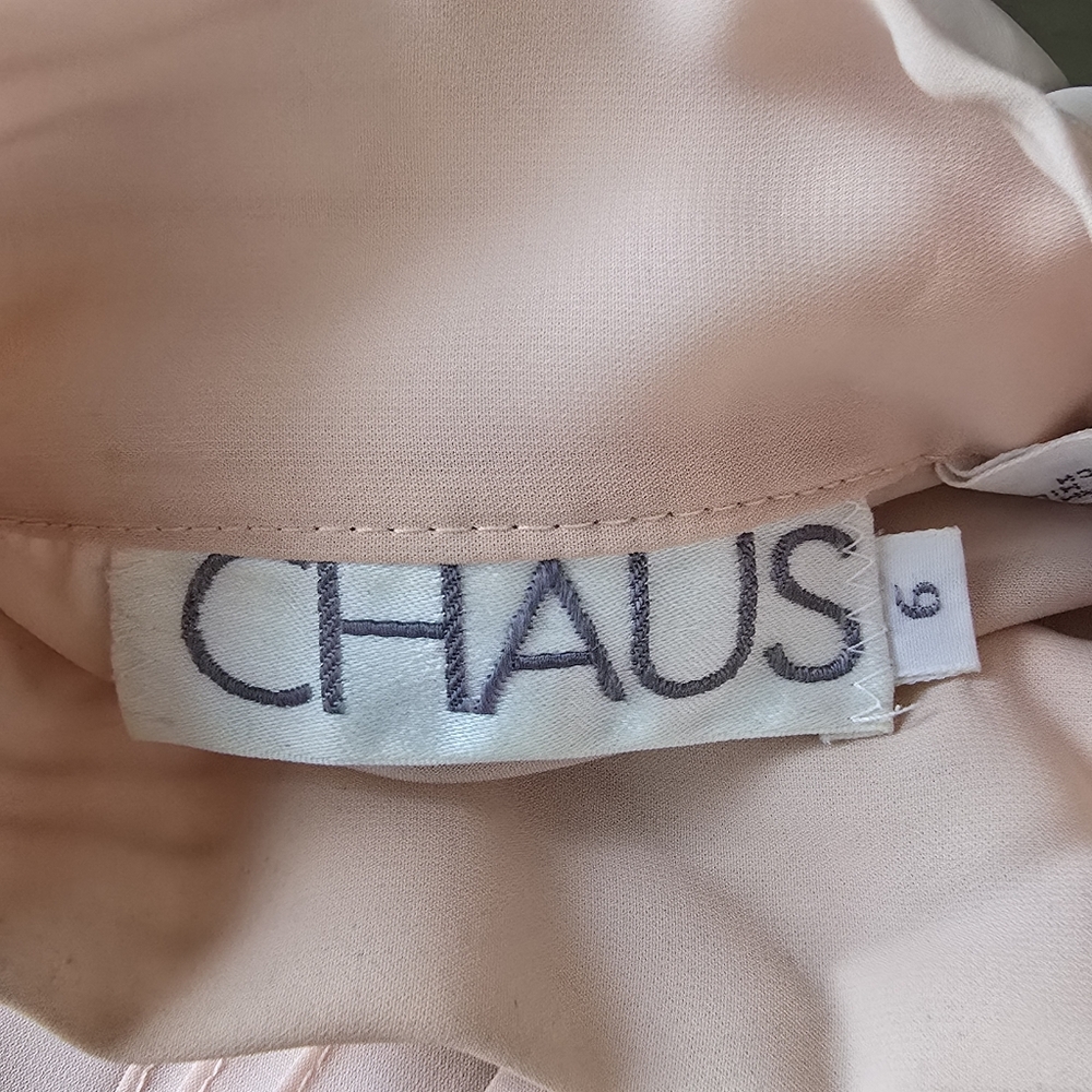 Chaus | Blush Pink Pleated Blouse Size 6 - Picture 6 of 8